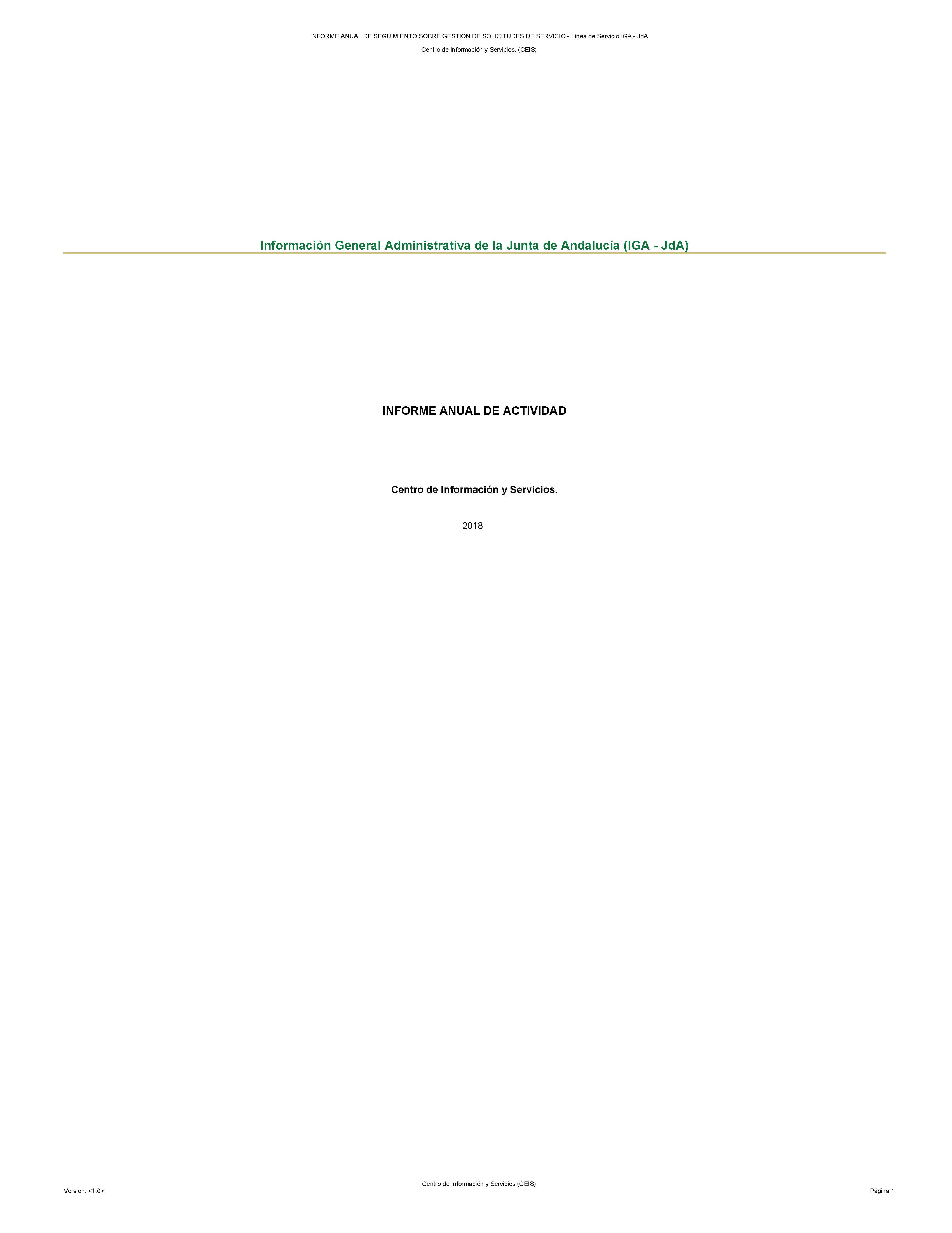 Información administrativa a la ciudadanía en Andalucía 2018