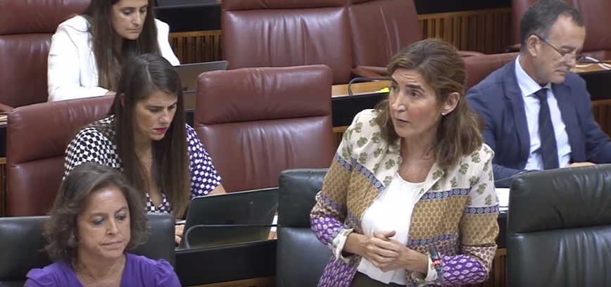 Rocío Blanco en el Pleno del Parlamento andaluz