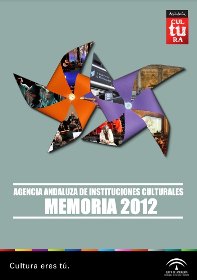 Portada de la publicación de la Memoria de actividades 2012 de la Agencia Andaluza de Instituciones Culturales