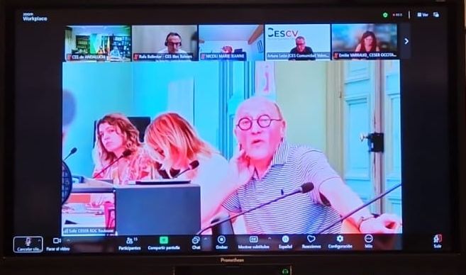 Un momento de la reunión telemática de la Red del Arco Mediterráneo