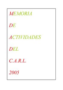 Portada Memoria CARL 2005