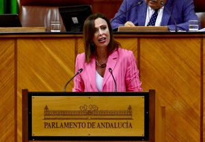 La consejera de Fomento, Articulación del Territorio y Vivienda, Rocío Díaz, en el Parlamento
