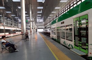 El Trambahía en la Estación de Ferrocarril de Cádiz