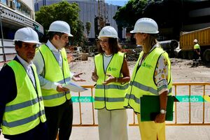 Rocío Díaz ha visitado las obras del tramo Guadalmedina-Hilera de la prolongación hasta el nuevo hospital.