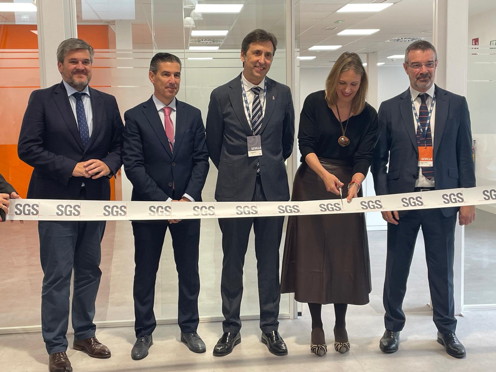 Lorena Garrido durante la inauguración de las nuevas oficinas de SGS