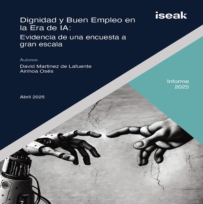 Cartel del informe 'Dignidad y buen empleo en la era de la IA: Evidencia de una encuesta a gran escala