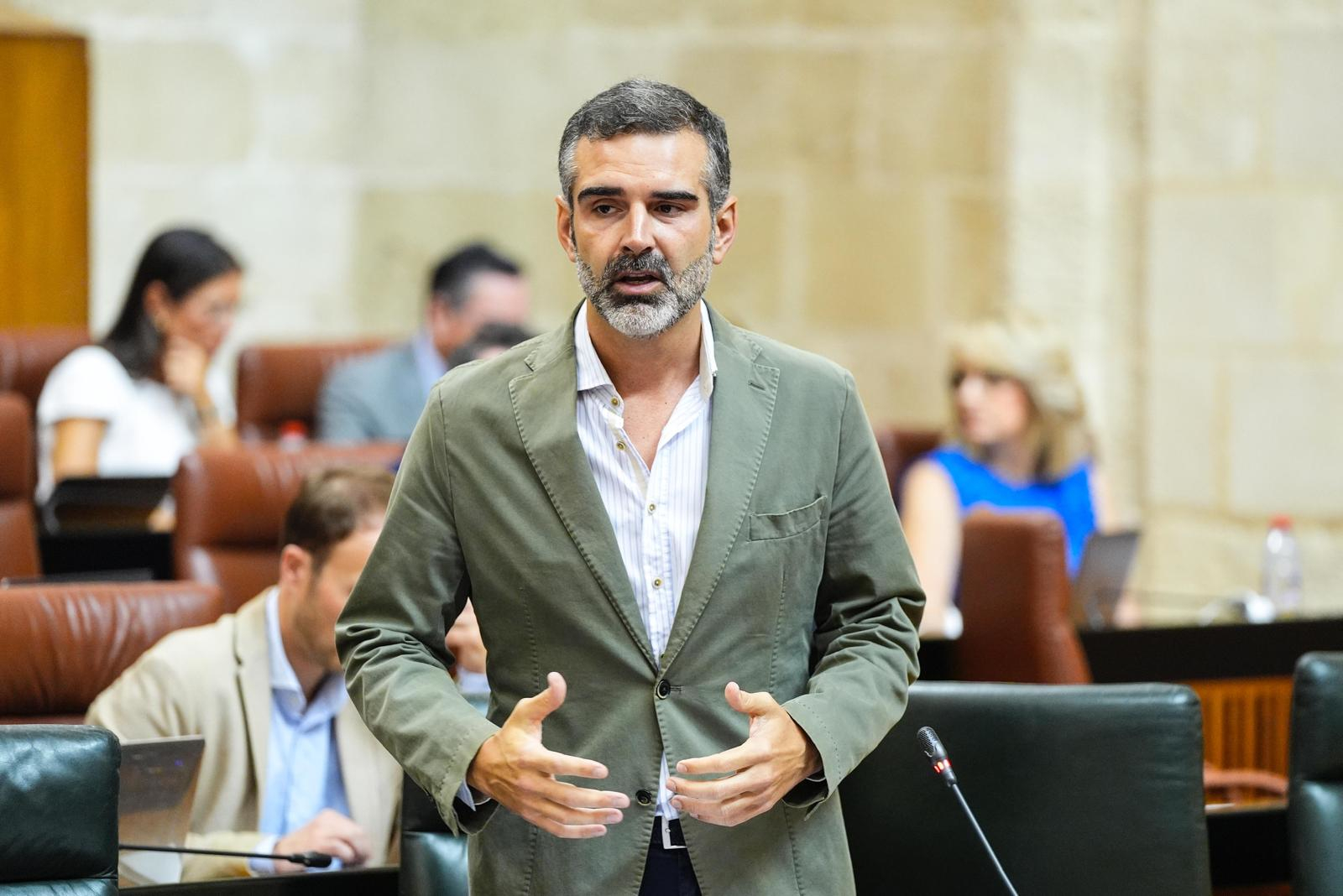 Ramón Fernández-Pacheco durante su intervención en el pleno del Parlamento de Andalucía