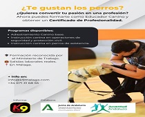 Cursos disponibles sobre adiestramiento  e instrucción canina