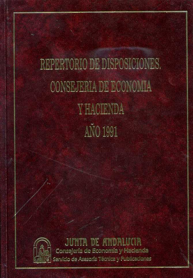 Repertorio de Disposiciones Consejería de Economía y Hacienda 1991