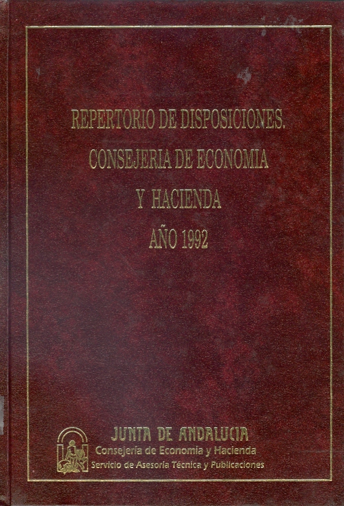Repertorio de Disposiciones Consejería de Economía y Hacienda 1992