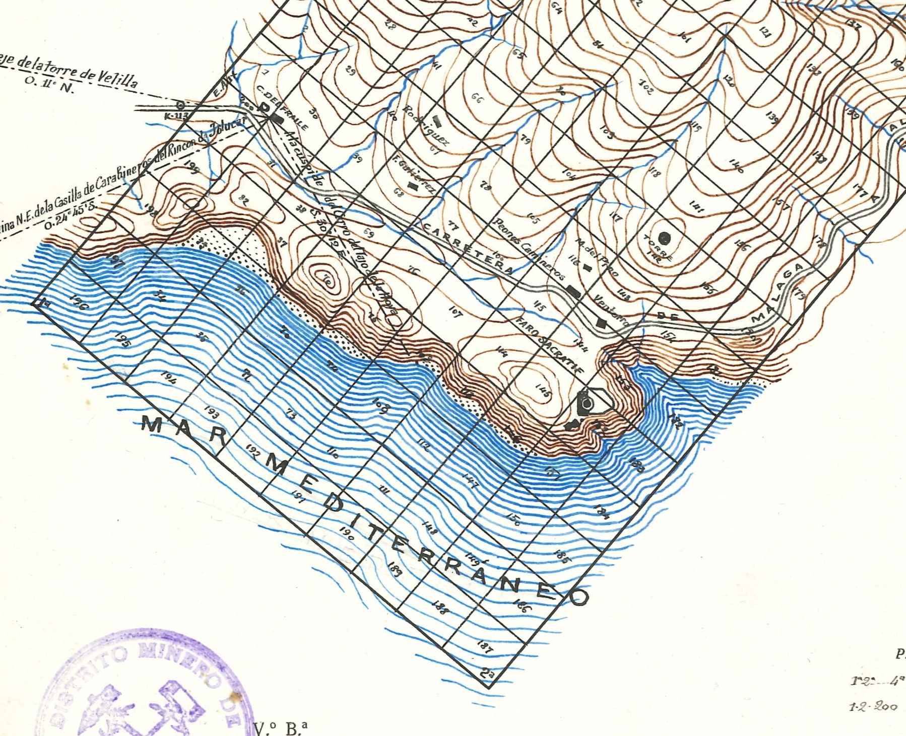 Plano de demarcación de la minaSacratif