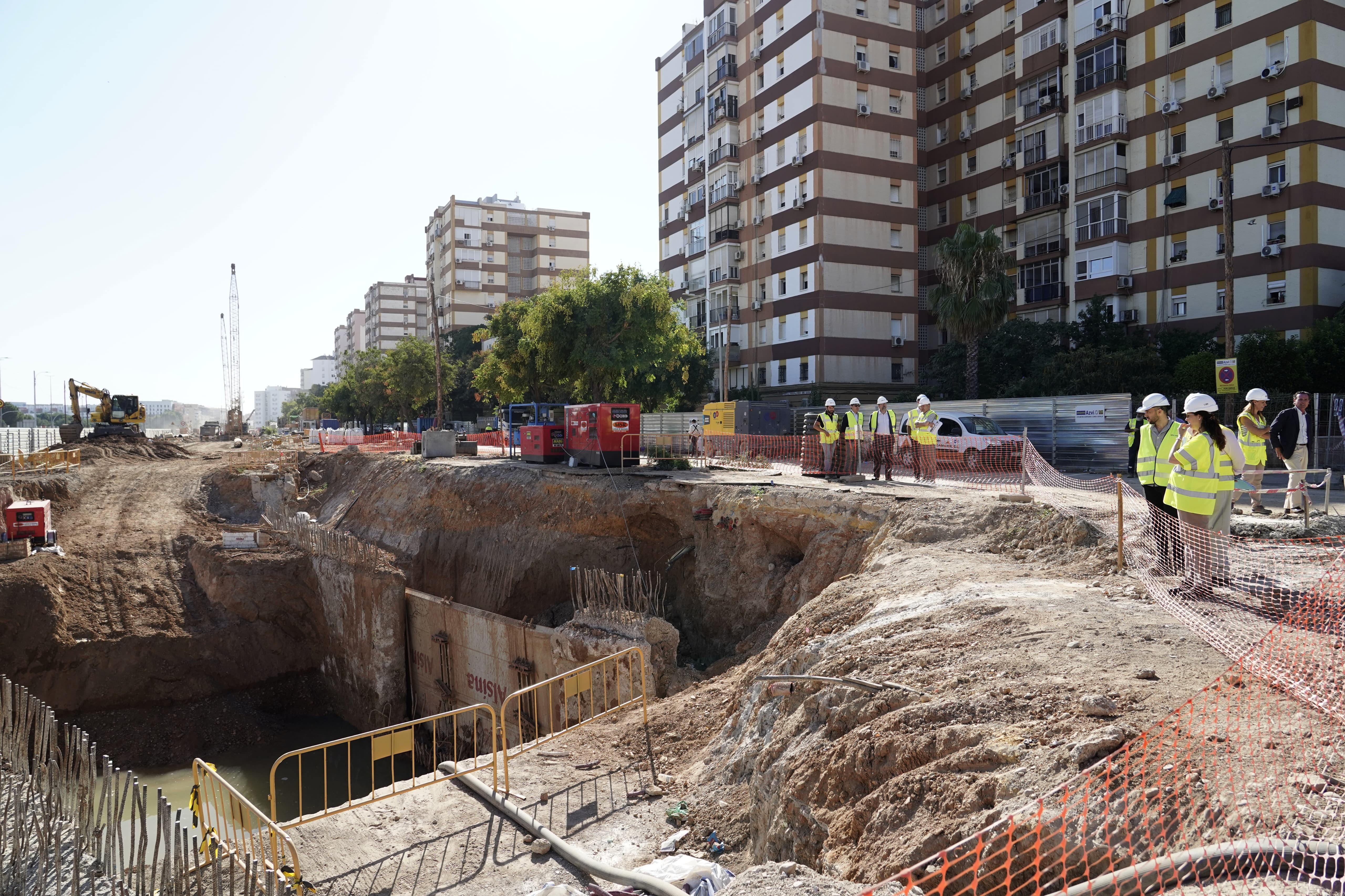 Trabajos en el tramo 2 de la Línea 3 Norte del Metro de Sevilla. 