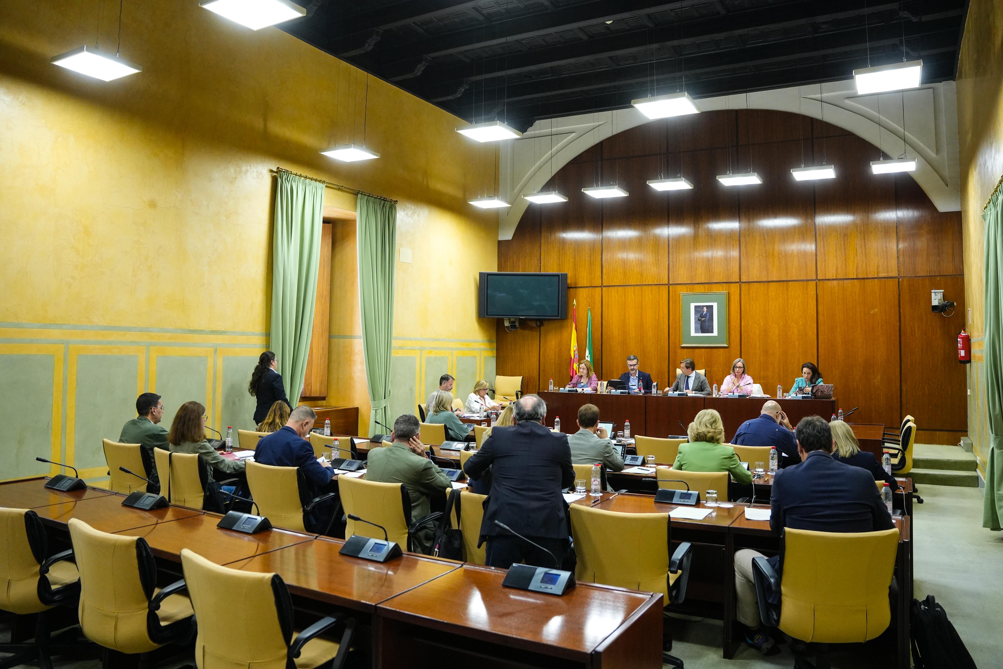 Sala del Parlamento de Andalucía durante la comisión de Agricultura, Pesca, Agua y Desarrollo Rural