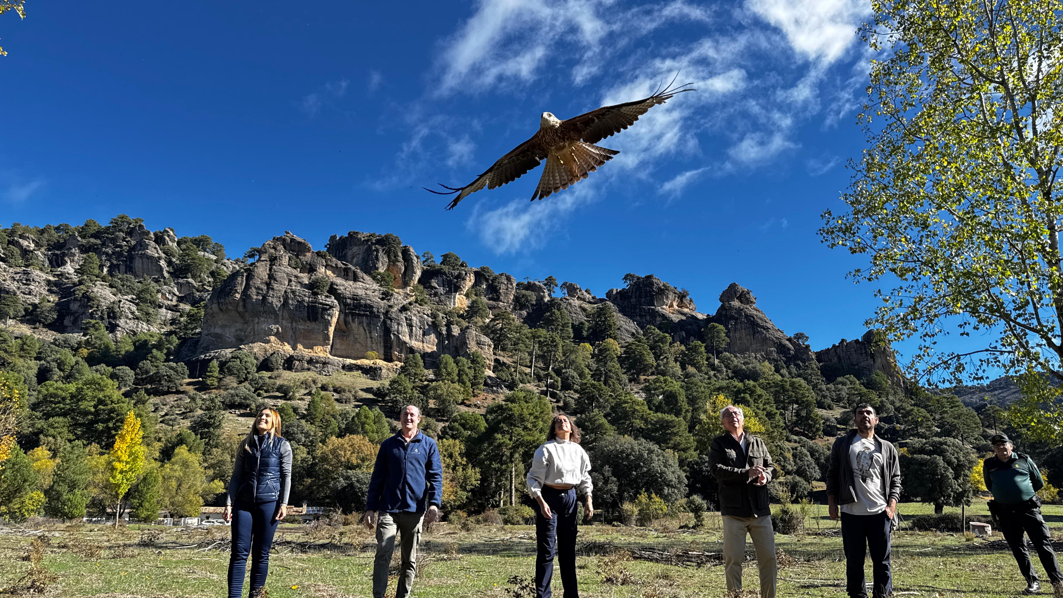 La consejera ha participado en la liberación de 23 milanos reales en Cazorla.