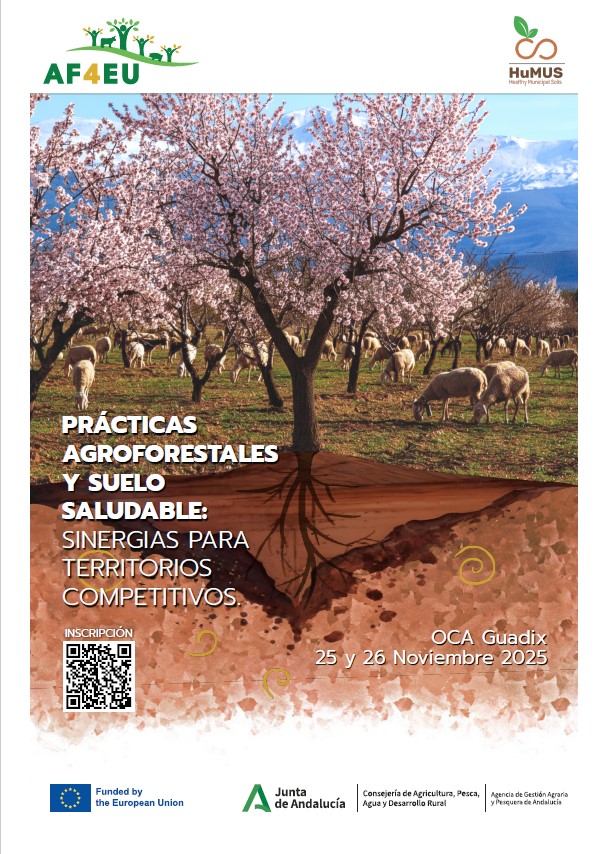 Cartel anunciador de Jornadas sobre proyectos HuMUS y AFAEU en la OCA de Guadix.