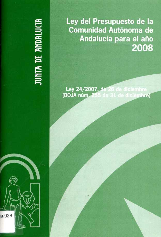 Ley del Presupuesto de Andalucía año 2008
