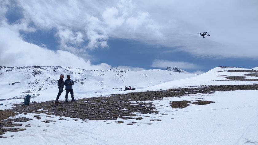 Trabajo con dron en Sierra Nevada