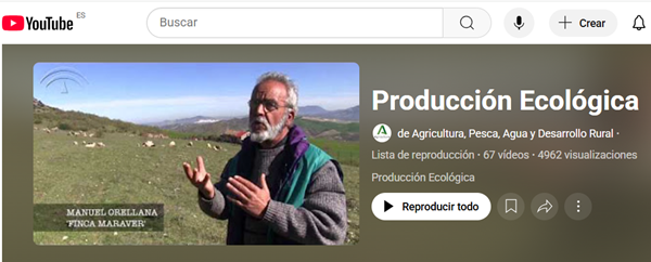 Canal de youtube de producción ecológica de la CAPADR